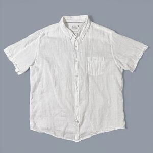 Weatherproof Vintage Linen Cotton Woven Shirt Mens Size XXL White Short Sleeve